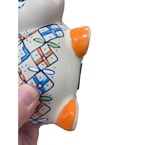 Servin Mexico Talavera Piggy Bank Hand Painted Ceramic Folk Art Pottery - Picture 7 of 16